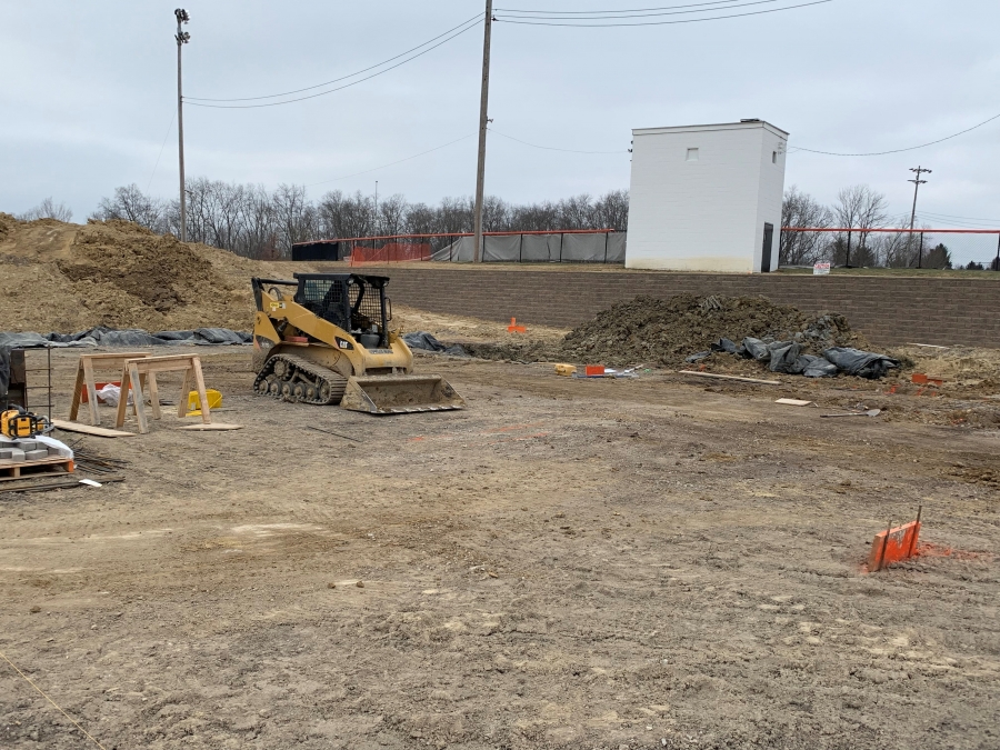 construction site with equipment and dirt